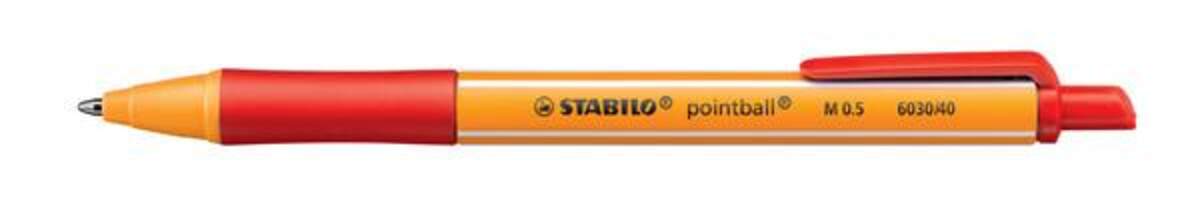Druck-Kugelschreiber - STABILO pointball - Einzelstift - rot