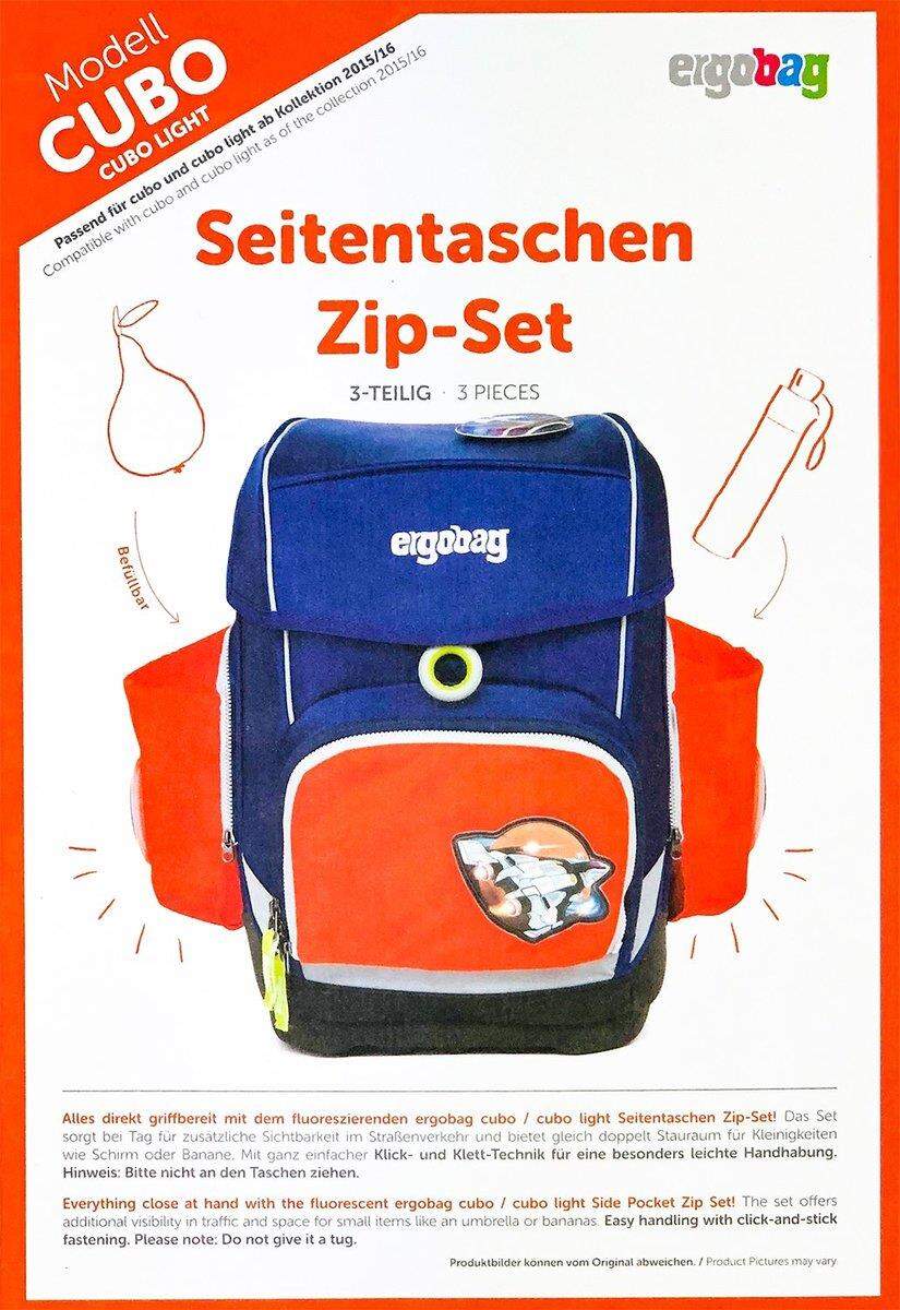 ergobag CUBO Seitentaschen Zip-Set orange