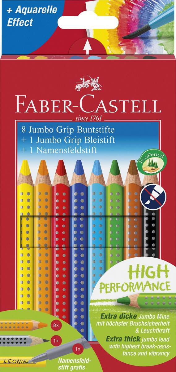 Faber-Castell Buntstift Jumbo GRIP Promotion set 8+1+1