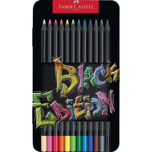 Faber-Castell Buntstifte Black Edition 12er Metalletui