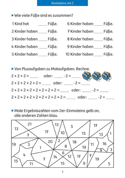 Hauschka Verlag Quer durch die 2./3. Klasse, Das kleine Einmaleins - A5-Übungsblock