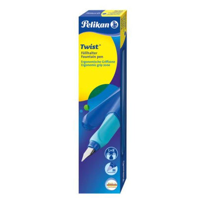 Pelikan Twist® Füller Feder M, Deep Blue (Blau/Blau), universell für Rechts- und Linkshänder