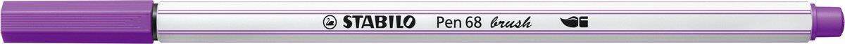 Premium-Filzstift mit Pinselspitze für variable Strichstärken - STABILO Pen 68 brush - Einzelstift - lila