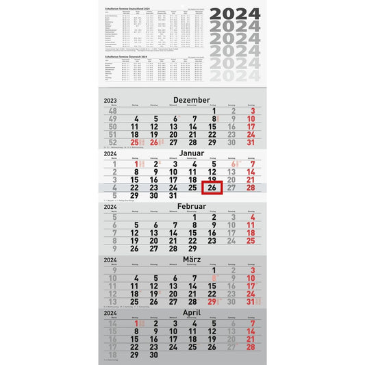 rido/ide 5-Monatskalender Wandkalender 2024