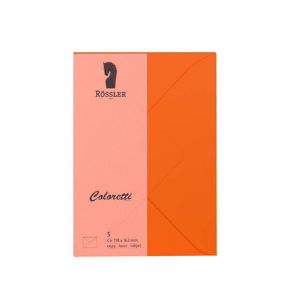 Rössler Coloretti Briefumschläge C6, 5 Stk. orange