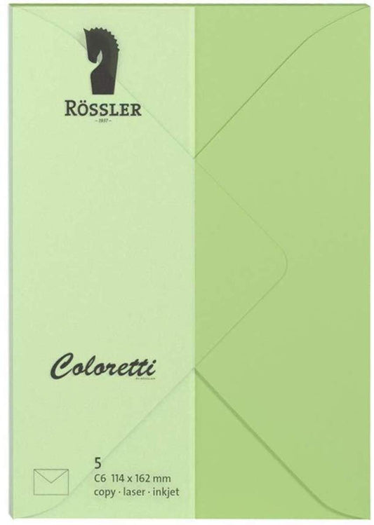 Rössler Coloretti Briefumschläge Peppermint C6, 5 Stück