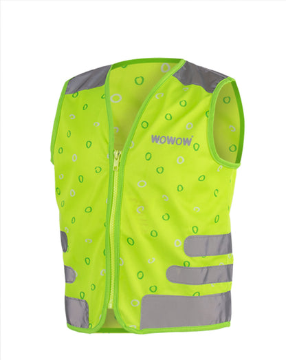 WOWOW Sicherheitsweste Nutty Jacket für Kinder grün mit Refl.-Streifen - Größe: S